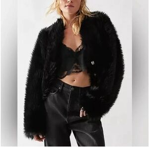 Free People All Night Faux Fur Jacket